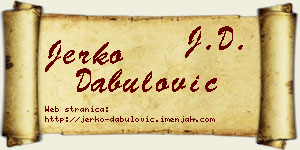Jerko Dabulović vizit kartica